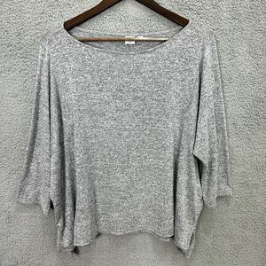 GAP Light Gray Marled Relaxed Knit Top